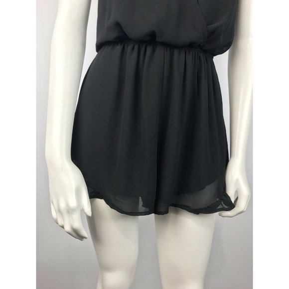 ASTR Romper Surplus Sheer Solid Black Small - Picture 4 of 10